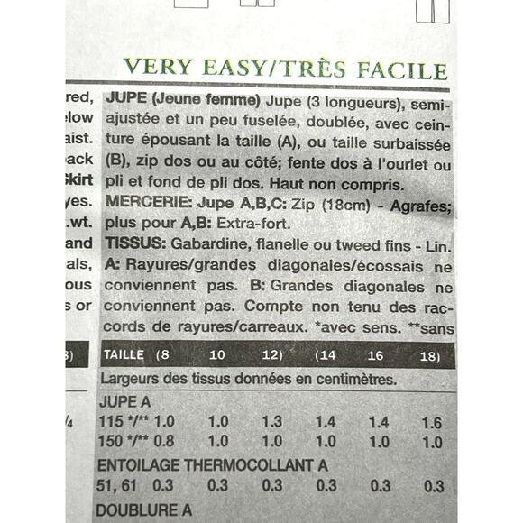 Vogue sewing pattern 9928 straight skirt knee midi 14 16 18 - Picture 9 of 10